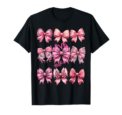 Colección de cintas de lazo rosa Coquette Aesthetic Cute Girly Camiseta