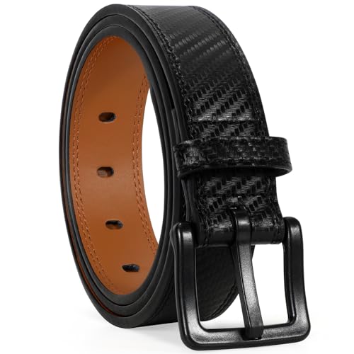VONMELLI Nickel Free Leather Belt for Men, TSA Approved Non Metal Men’s Belt for Jeans with Hypoallergenic Buckle