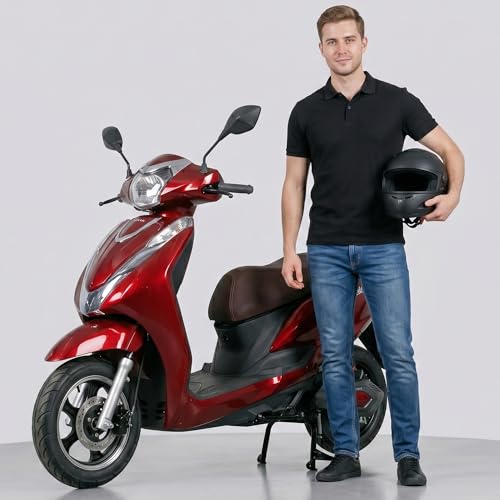 Image of Ryoto Electric Scooter Non RTO Lithium-ion, Top Speed: Approx. 25-30 km /h, Range (Mileage): Approx. 70-90 km per Charge, Waterproof Electrical Bike Scooty (Red)