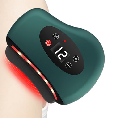 Masajeador vibrador eléctrico - Raspador de pies calentado | Herramienta de fascia con luz multimodo | 12 configuraciones de vibración para la recuperación de tejido profundo de pies, piernas, es