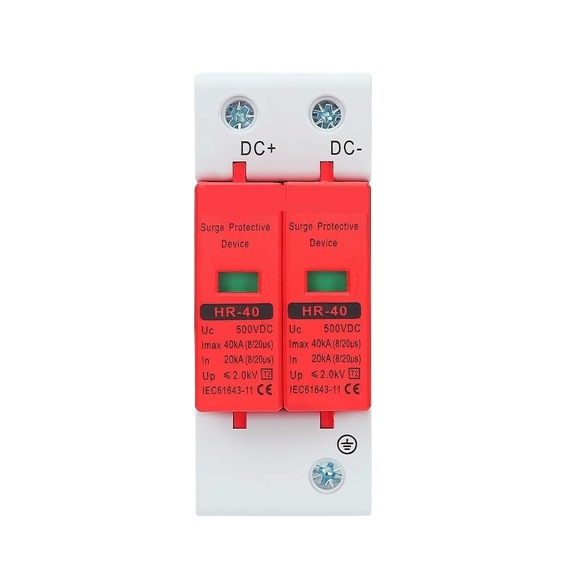 DC2P Series Surge Protection Device 500V 600V 800V 1000V for Photovoltaic Solar System Lightning Protection(500V)