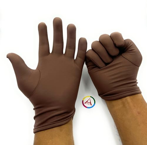 Image of Aone Premium Microfiber Lint Free Brown Hand Gloves 1 Pair Anti-Smear /Anti-Fingerprint for Quality Check /Scratch-free Handling for Jewellery /Diamond /Gemstone, Watch Boutique, Sun & Dust Protection