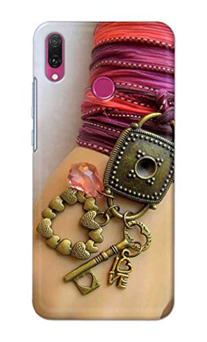 Image of Girl Hand with Keychain Hard Back Case Cover for Huawei Y6 (2019) / Huawei Y6 Prime (2019) Back Cover -(J5) VNS2228