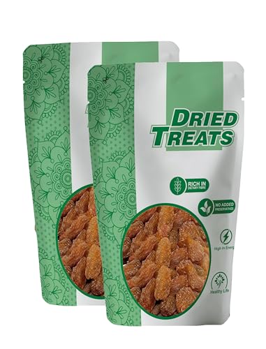 Image of Dried Treats Dried Fruits Nuts And Seeds (Golden Raisins /Munakka /Kishmish, 400 gram (2X200 gram))