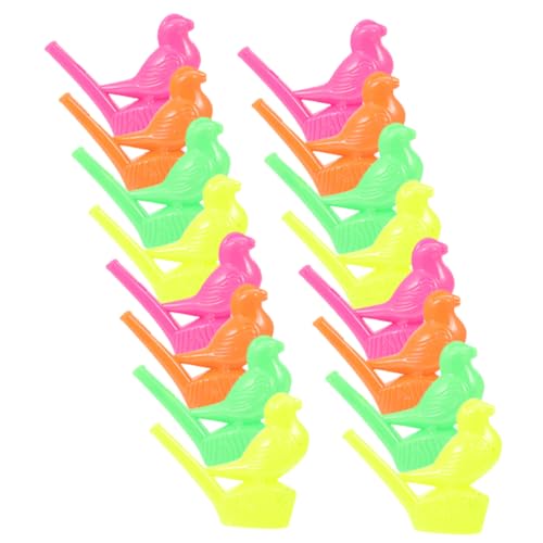 SUPVOX 16 piezas Silbatos de Plástico Forma de Pájaro Coloridos Silbidos con Agua para Fiestas y Resistentes para Educación Musical