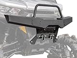 SuperATV Winch-Ready Front Bumper for Can-Am Defender, Heavy-Duty Steel, Adventure-Proof Protection with Dual D-Ring Shackles and LED Light Compatibility, See Fitment, USA Made