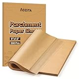200Pcs 9x13 Inch Unbleached Parchment Paper Sheets for Baking, Pre-Cut, Non-Stick Parchment Paper for Baking, Cooking, Grilling, Air Fryer, Half Sheet Baking Sheets for Baking Cookies, Cooking, Oven