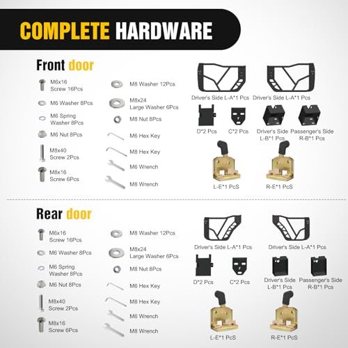 Image of Nilight Tube Doors Compatible with Ford Bronco 4-Door 2021-2026 4PCS