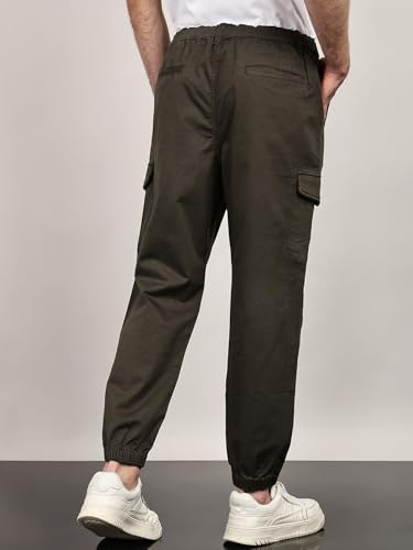 Image of Alan Jones Men's Cargo Jogger Pants | Regular Fit Tapered Joggers with Elastic Waist & Hems | Cotton Stretch Utility Pocket Track Pants | Casual Everyday Wear
