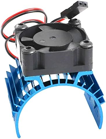 ShareGoo Alloy Heat Sink Heatsink with 5V Cooling Fan for 1/10 Car 540 550 3650 Size Brushless Engine Motor Remote Control Car Truck Buggy Crawler,Blue