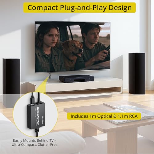 Image of PROZOR 192KHz Digital to Analog Audio Converter 7ft /2.1m Cable Optical to RCA Adapter Built-in Audio Amplifier Chip DAC Digital Audio Converter SPDIF Toslink to RCA for HDTV Amp Blu-Ray DVD PS3 PS4