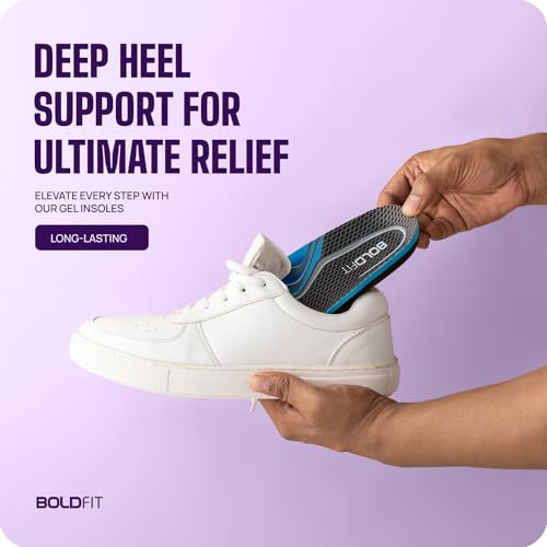 Image of Boldfit Arch Support For Flat Feet Silicone Insole for Shoes Men & Women Flat Foot Correction insoles Orthopedic Gel Flat Feet Arch Support Insole, Plantar Fasciitis Support Trim to Fit UK 6-8 1Pair