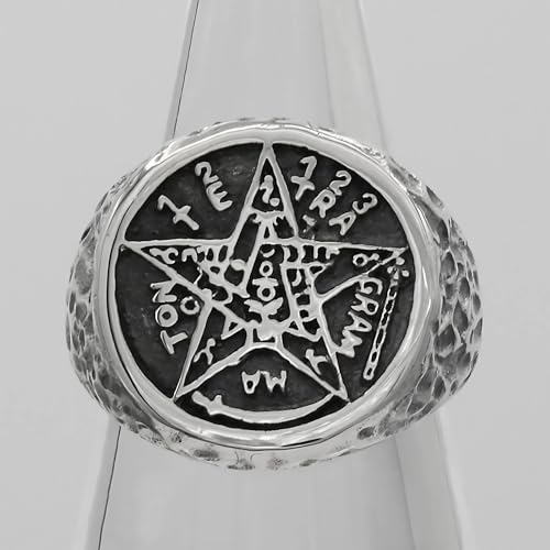 Moonlight Mysteries Sterling Silver Large Tetragrammaton Ceremonial Magic Ring Size 4 - Thumbnail 5
