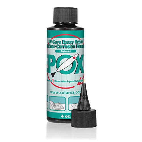 SOLAREZ Bisphenol-A (4oz) UV Cure Epoxy Resin ~ Clear Gloss Industrial Standard Epoxy Resin, Corrosion Resistant, Non-Hazmat, 1-min Cure Direct Sun, Boats, Canoes, Wood, Fiberglass, Made in The USA