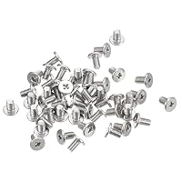sourcing map M3-0.5 x 5mm Phillips Flachkopfschrauben 100 Stück Flache Rundkopfschrauben 304 Edelstahl Kreuzschlitz Antrieb Maschinenschrauben Hardware Verschluss für Möbel Verbindung – Ansicht 1