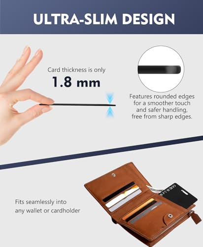 Wallet Tracker Card, iOS Only Bluetooth Tracker Card with Find My app, Rechargeable Smart Wallet Finder GPS Tracker, Keys Finder and Item Locator for Keys, Bags, Passports