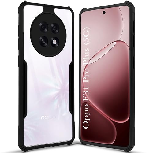 Image of Jkobi Hybrid Back Cover Case for Oppo F31 Pro Plus (Shockproof with Polycarbonate Clear Panel | Professional Black)