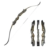 ZSHJGJR Archery Takedown Recurve Bow 62 Inch Hunting Bow Traditional Longbow Wooden Bow Riser Right Handed for Teens and Adults Competiton Target Shooting 18-40lbs (28lbs)