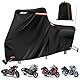 Motorrad Plane Abdeckung Wasserdicht, 420D Motorrad Abdeckplane Winterfest für Motorrad Touring Modelle, Outdoor UV, Regen und Staub Schutz Deluxe Edition (Side Box 274x111x142CM Schwarz)