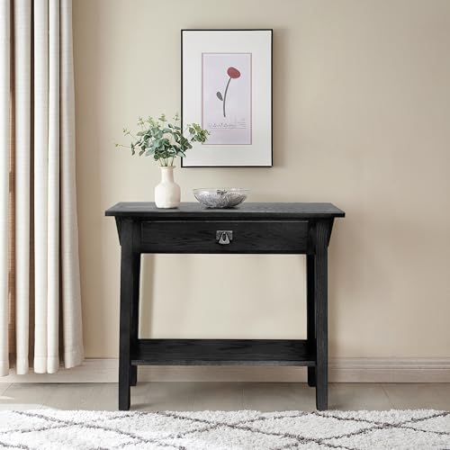 Image of Leick Home Mission Console Table, 30 inch, Slate Black
