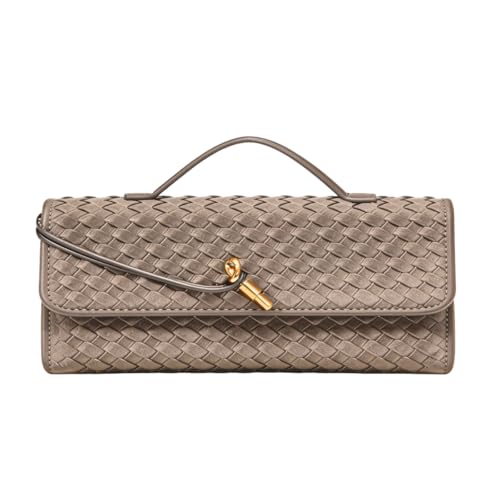 Image of JYG Suede Woven Handbag for Women Trendy Evening Shoulder Bag Casual Clutch Purse Crossbody Satchel with Metal Buckle 2026
