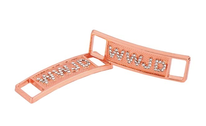 Guidea2 WWJD Shoelaces Charms Buckle for Shoes Sneakers, Great Gift for Religious Christian, 1.37x0.39 in, Metal, Rhinestone