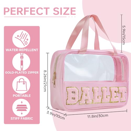 Ballet Bag Preppy Stuff Ballet Gifts Chenille Letter Bags Makeup Cosmetic Bags ballet bags for girls 4-6 Waterproof Organizer Storage Case Gifts for Team Girls Women (STB-FS-BALLET, STB-FS-BALLET)2