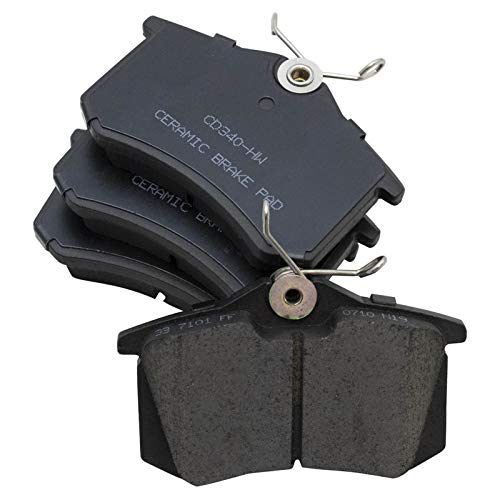 Image of TRQ Rear Brake Pad and Rotor Set Ceramic Vented Rotors Compatible with 2002 Audi A4