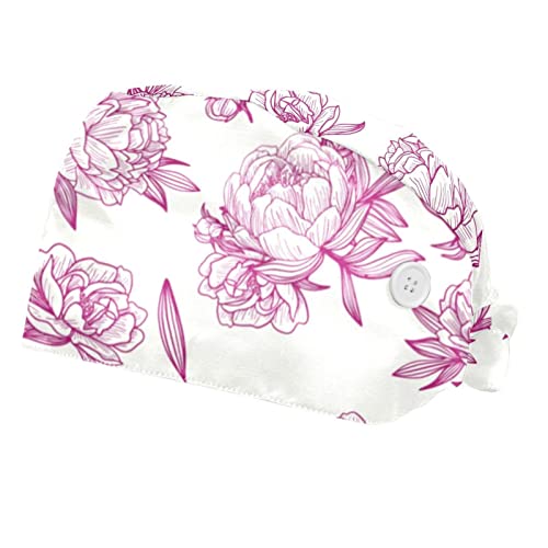 Chapeaux bouffants Fleur JDEZ casquettes de travail ajustables mixtes calots de cuisine