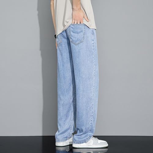 Men's Y2K Straight-Leg Jeans Baggy Casual Fashion Retro Daily Drawstring Denim Pants Street Style Harajuku Clothing4