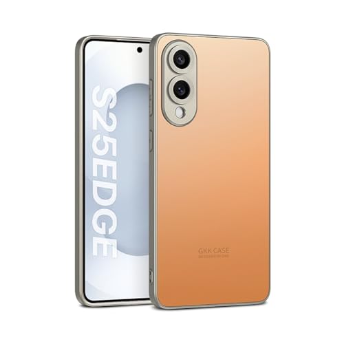 Image of Midkart Anti-Fingerprint Case Compatible with Samsung Galaxy S25 Edge Release 2025 Matte Finish Smooth Touch and Independent Camera Protection Cover, Orange