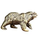 Bären-heimdekor: hergestellt aus starkem und hochwertigem messing, kann diese bärenstatue als dekoration für den schreibtisch lange zeit verwendet werden