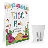 Vibrant Fiesta Party Decor: This 8x11-inch table sign features a festive and colorful design, perfect for adding a lively touch to your party events. Easy Setup: Includes a sturdy back stand, making it quick and easy to display without the need for a...