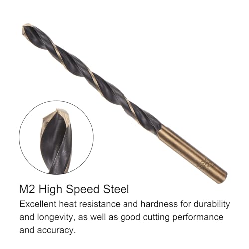 Uxcell A23101300UX0660 6Pcs Jobber Drill Bits 5.5Mm (0.217") Black Nitride & Gold Titanium Coated M2 High Speed Steel (Hss) Twist Drill Bits thumb #3