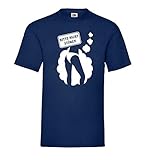  Camiseta de manga corta para hombre, diseño con texto en alemán azul marino XXXL
