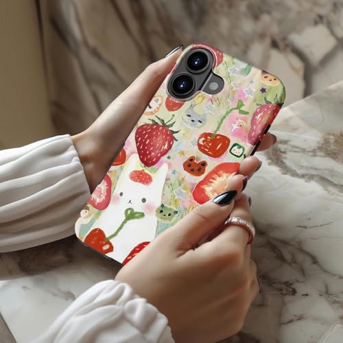 Coque mignonne pour iPhone 16 antichoc double couche avec finition mate - 2