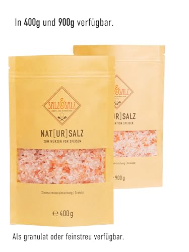 Foto von Salz & Salz Premium [Himalaya Salz] Grob & Salz Fein 400g & 900g – Steinsalz aus Pakistan ohne Zusätze – Natursalz Unbestrahlt für Salzmühle und Genießer - Rosa Kristallsalz, Ursalz, Steinsalz