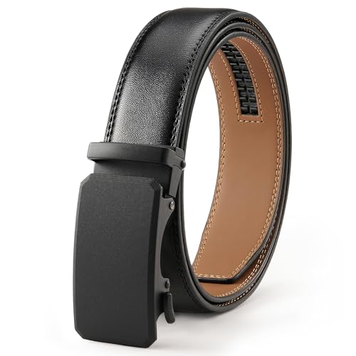 Men's Leather Ratchet Belt, 1-3/8