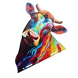 Gogogmee アイアンカウヘッド壁装飾 彩色の製牛頭オーナメント 屋外 屋内用