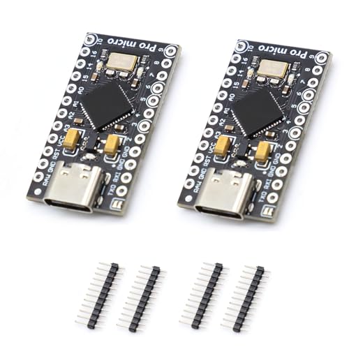 2 Moduli Pro Micro ATmega32U4 Con Type-C - Scheda Sviluppo 5V 16MHz Per Microcontrollori E DIY