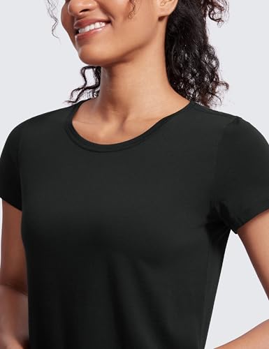 CRZ YOGA Pima Cotton Womens Short Sleeve Shirt Loose Casual Yoga T-Shirt Athletic Workout Tops4