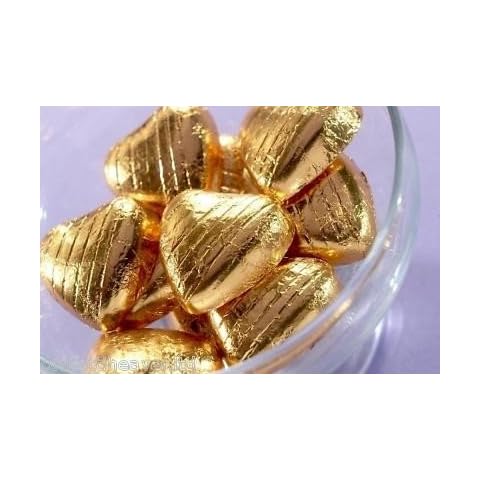 Pack of 50 Gold Foil Chocolate Hearts Cover