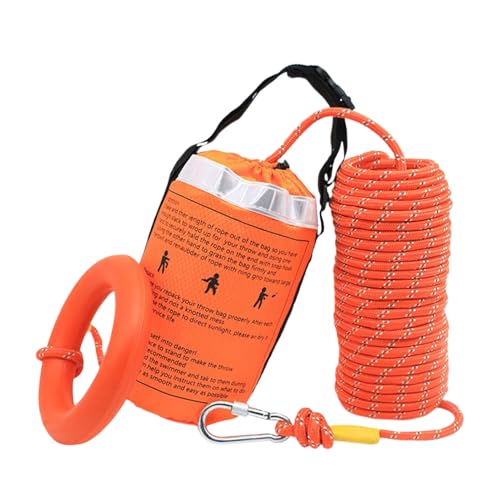 Wasserrettungsausrüstung,15m Robustes Reflektierendes Wurfseil - Hochsichtbare Wurffähige Schwimmhilfe Für Outdoor Abenteuer, Wassersport Und Kajaktouren