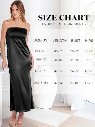 Image of ANRABESS Women Wedding Guest Maxi Dress Strapless Satin Tube Bodycon Backless Cocktail Formal Dresses 2025 Fall