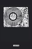  Notizbuch: Vinyl Plattenspieler Notizbuch, Musik Notebook, 120 Seiten liniert, 6x9, eckiger Buchrücken, Notizheft, Notenbuch, Gitarrenbuch, Schreibheft für Noitzen