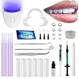 Tooth Gem Kit Professional- Include Adhesive, Cure Light, Super Bling Crystal, DIY Dental Jewelry Set, Home Teeth Gem Kit, Safe & Easy Application - Long Lasting Sparkle(Round kit)