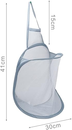 Miniatura 2 de SYFTGMZ - Cesta de lavandería de malla para colgar en la pared, gran capacidad, para ropa sucia, plegable, multifuncional, bolsa de almacenamiento