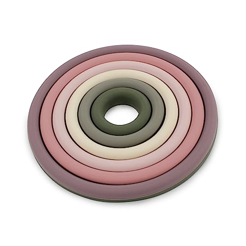 Image of Hudson Baby Silicone Stacking Toy, Rings, One Size