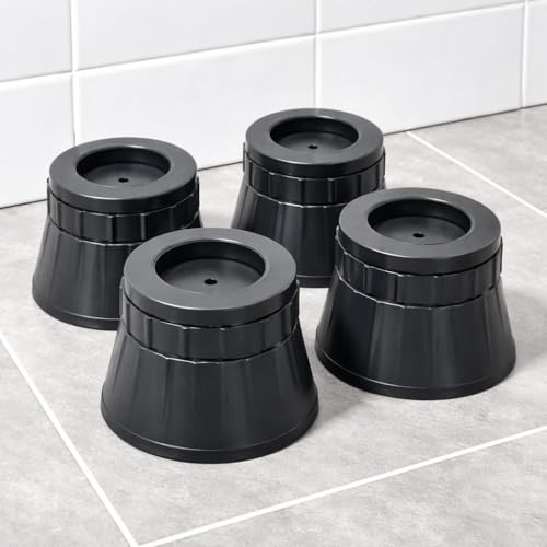 Image of TASTIC Heavy Duty Furniture Risers 4 Pack | Adjustable Height Bed & Sofa Lifter | Anti-Slip Rubber Base | Strong Load Bearing for Table, Chair, Washing Machine (Standard)