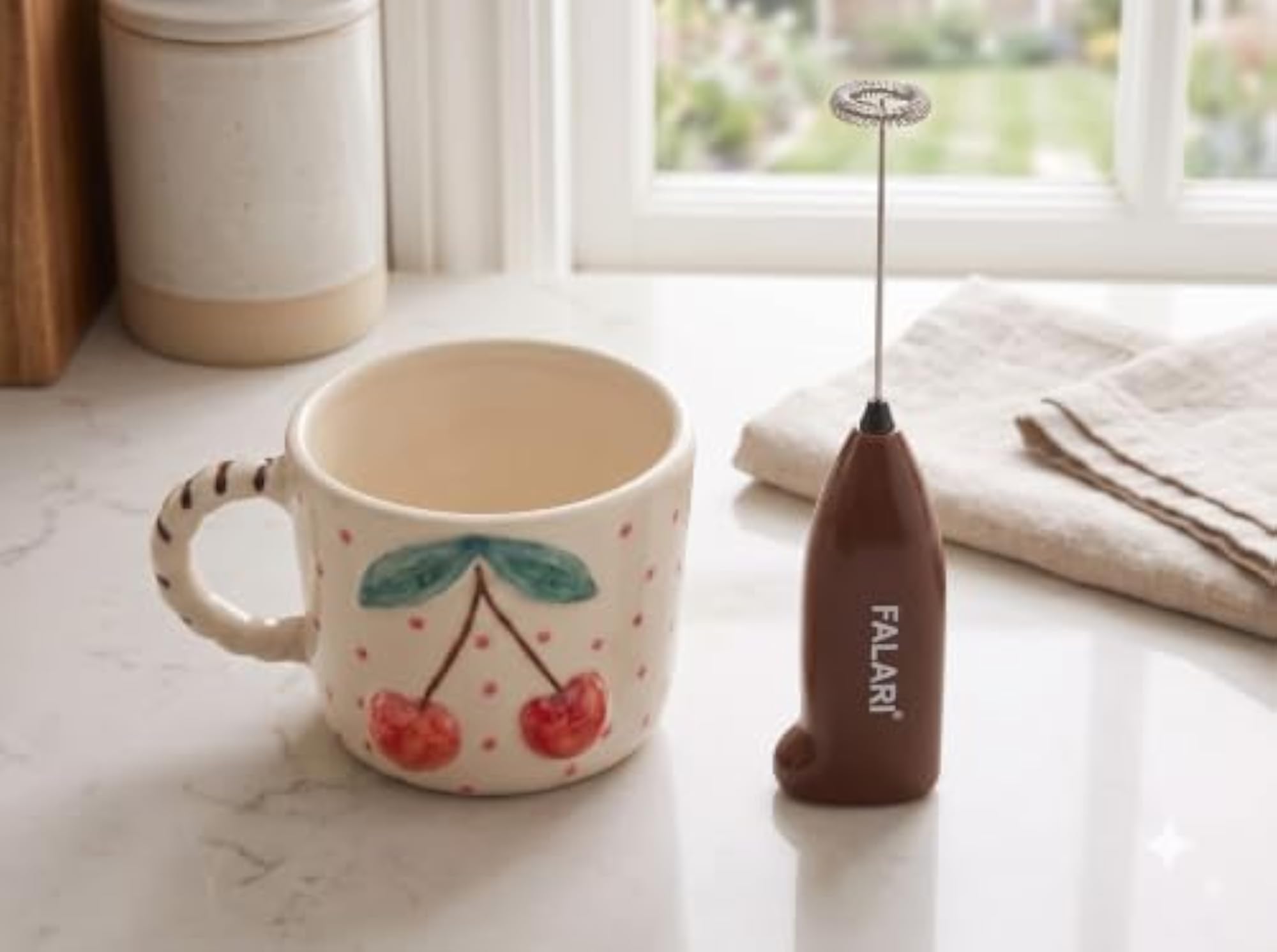 Coffee Mug with Handheld Milk Frother Combo
